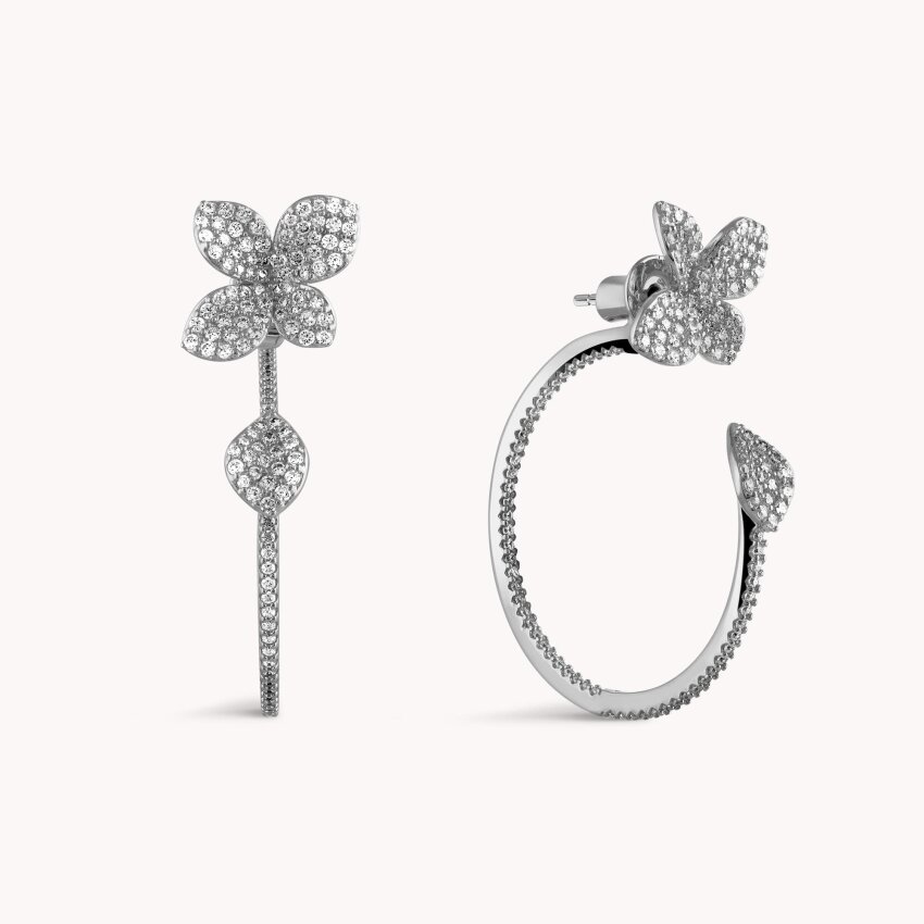 Srebrne naušnice Cvijet glamura