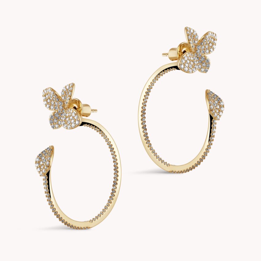 Srebrne naušnice Cvijet glamura 18kt Pozlata