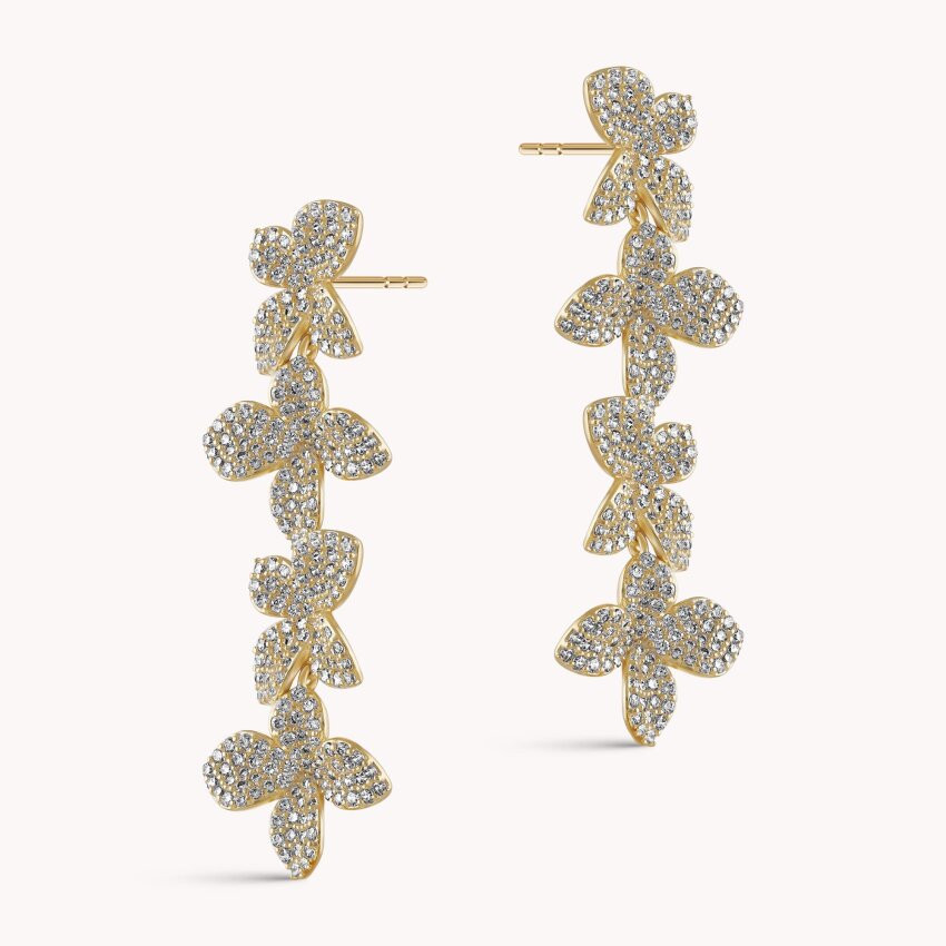 Srebrne naušnice Sjaj cvjetova 18kt Pozlata