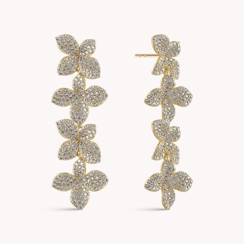 Srebrne naušnice Sjaj cvjetova 18kt Pozlata