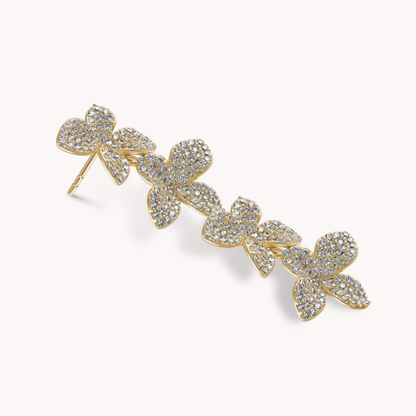 Srebrne naušnice Sjaj cvjetova 18kt Pozlata