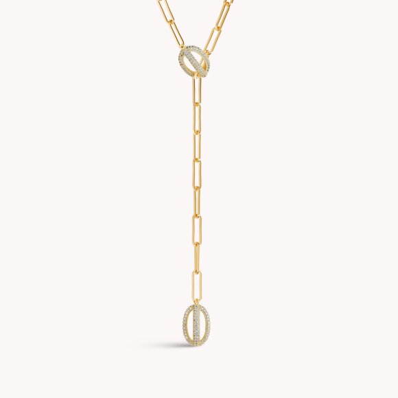 Srebrna ogrlica Karike elegancije 18kt Pozlata