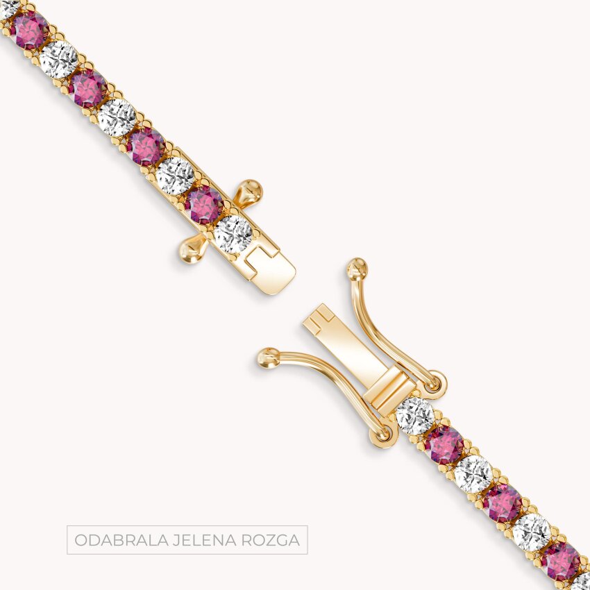 Srebrna ogrlica Crveni sjaj 18kt Pozlata