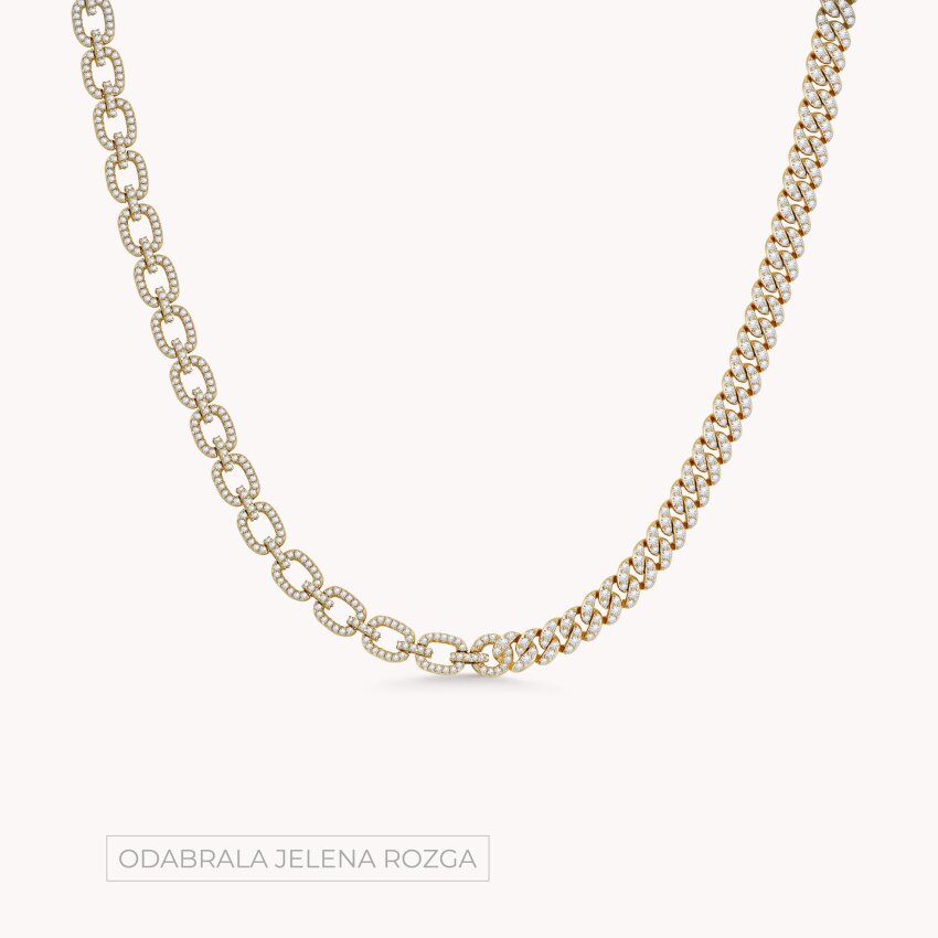 Srebrna ogrlica Odvažan sjaj 18kt Pozlata
