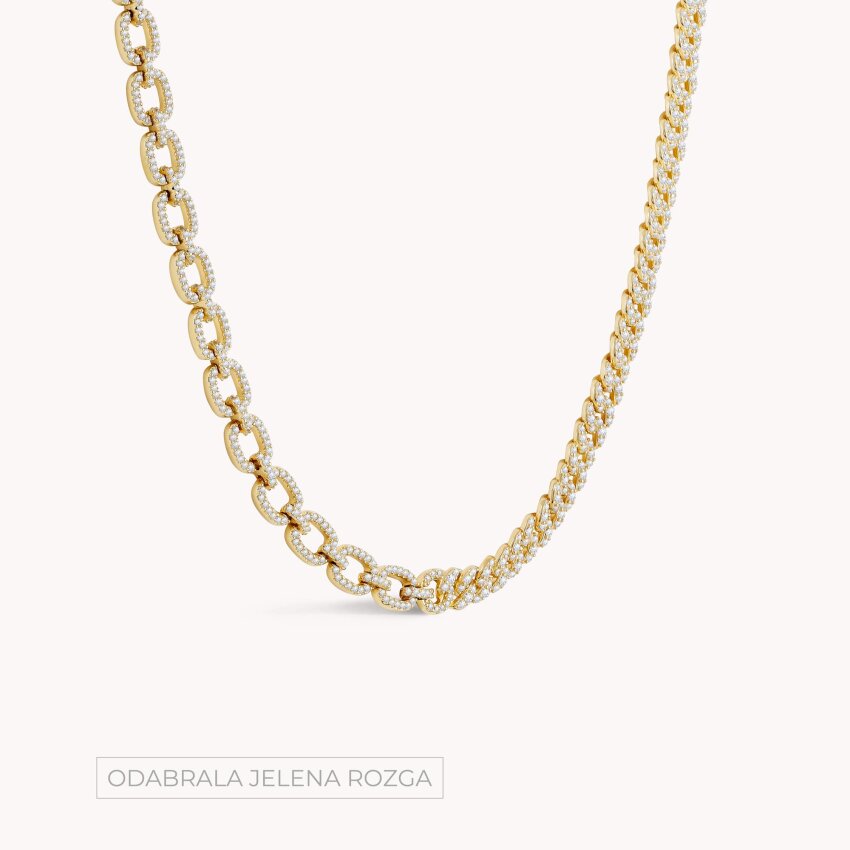 Srebrna ogrlica Odvažan sjaj 18kt Pozlata