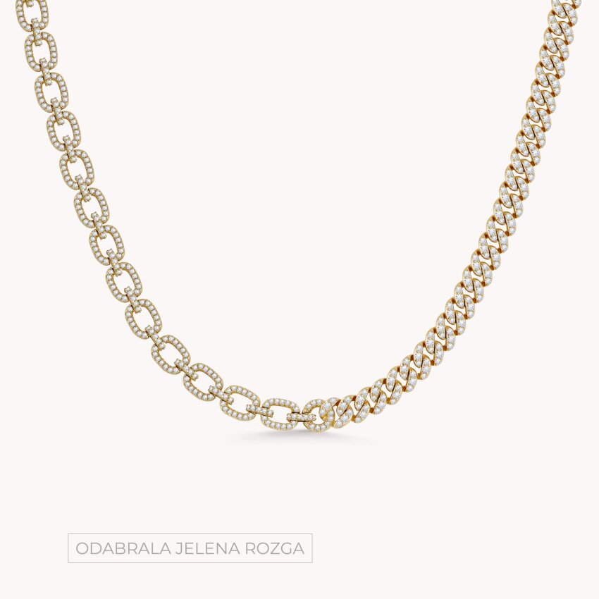 Srebrna ogrlica Odvažan sjaj 18kt Pozlata