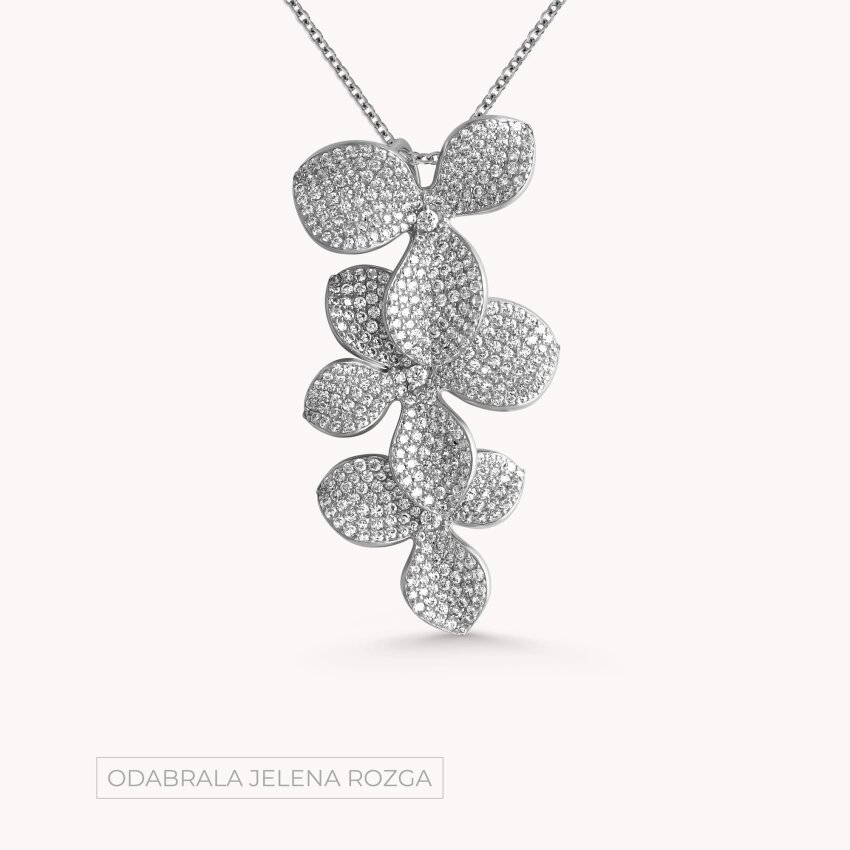 Srebrna ogrlica Cvjetni glamur