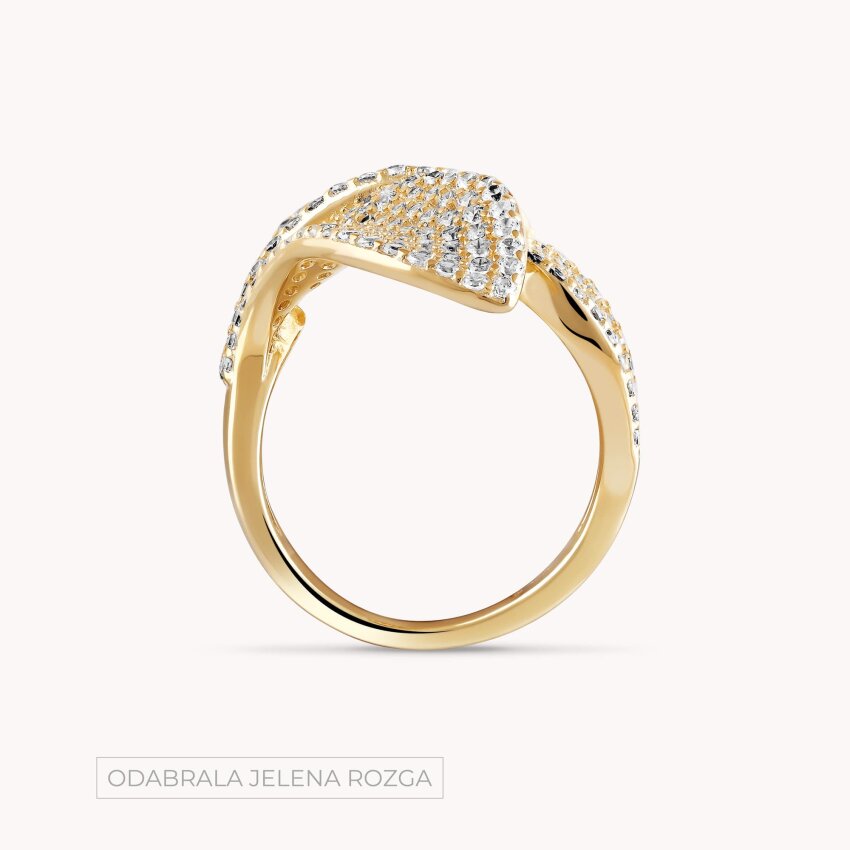 Srebrni prsten Svjetlucave latice 18kt Pozlata