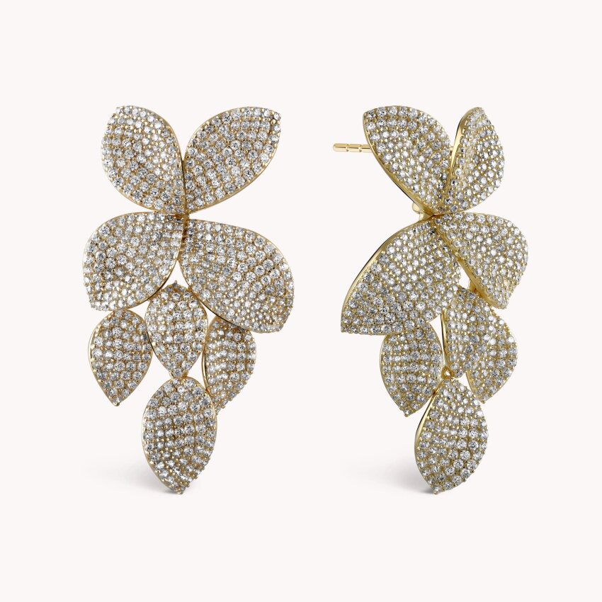 Srebrne naušnice Raskošni cvijet 18kt Pozlata