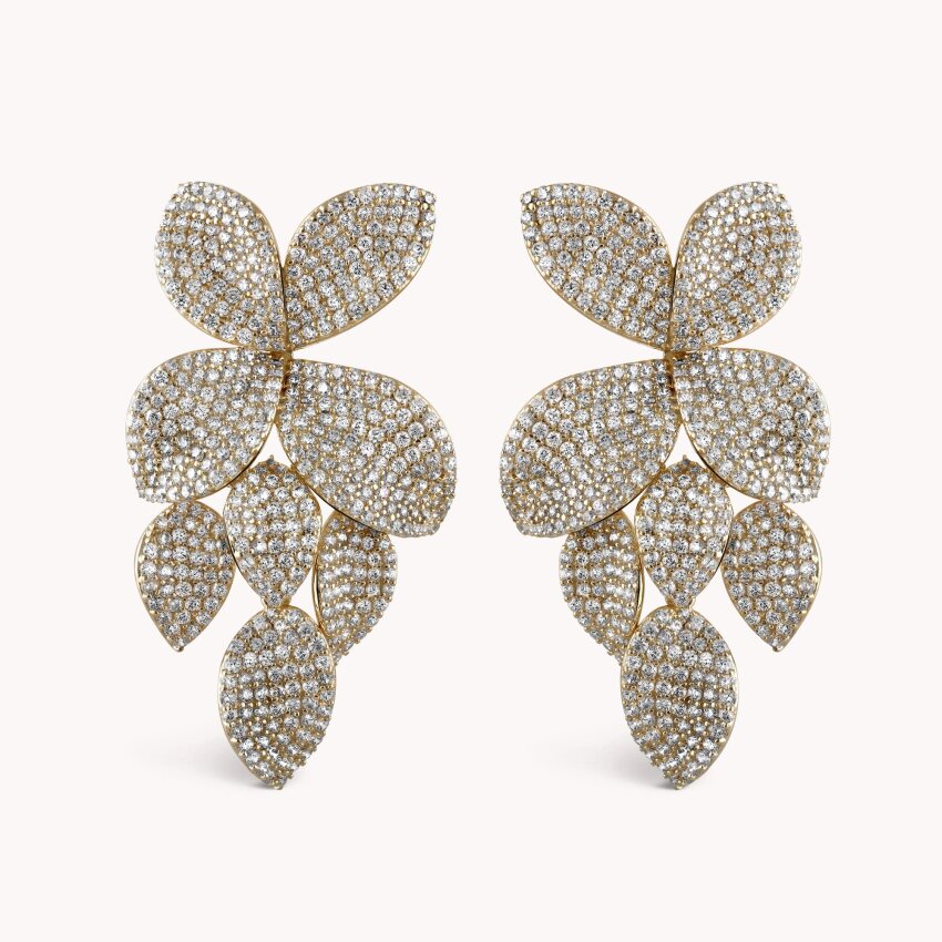 Srebrne naušnice Raskošni cvijet 18kt Pozlata