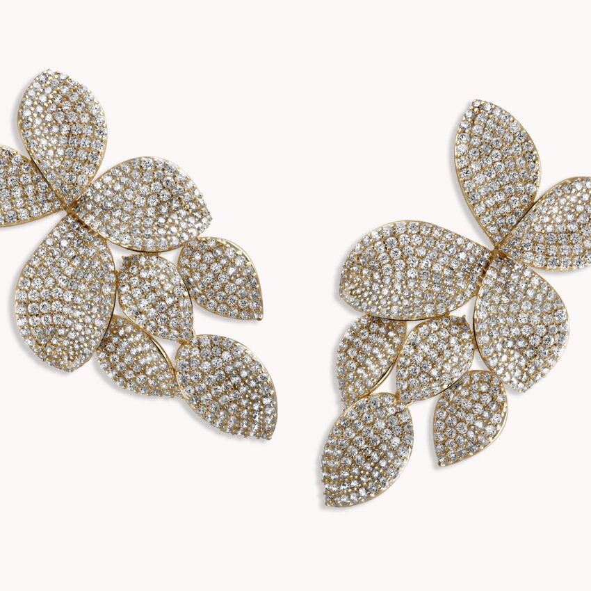 Srebrne naušnice Raskošni cvijet 18kt Pozlata