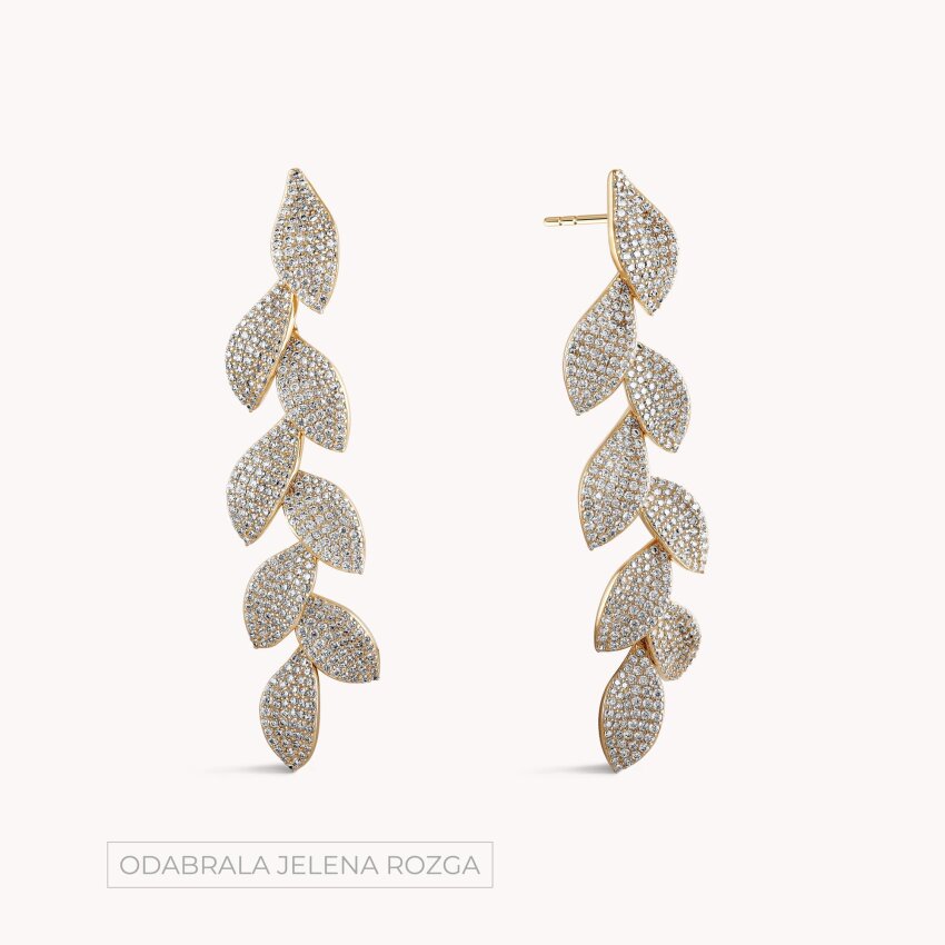 Srebrne naušnice Sjajne latice 18kt Pozlata