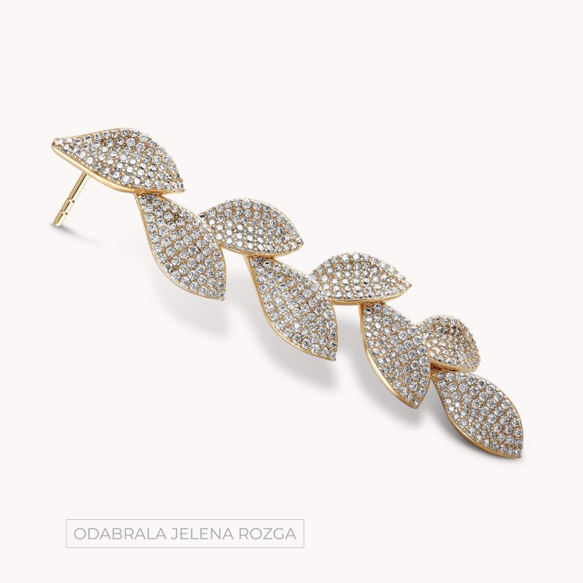 Srebrne naušnice Sjajne latice 18kt Pozlata