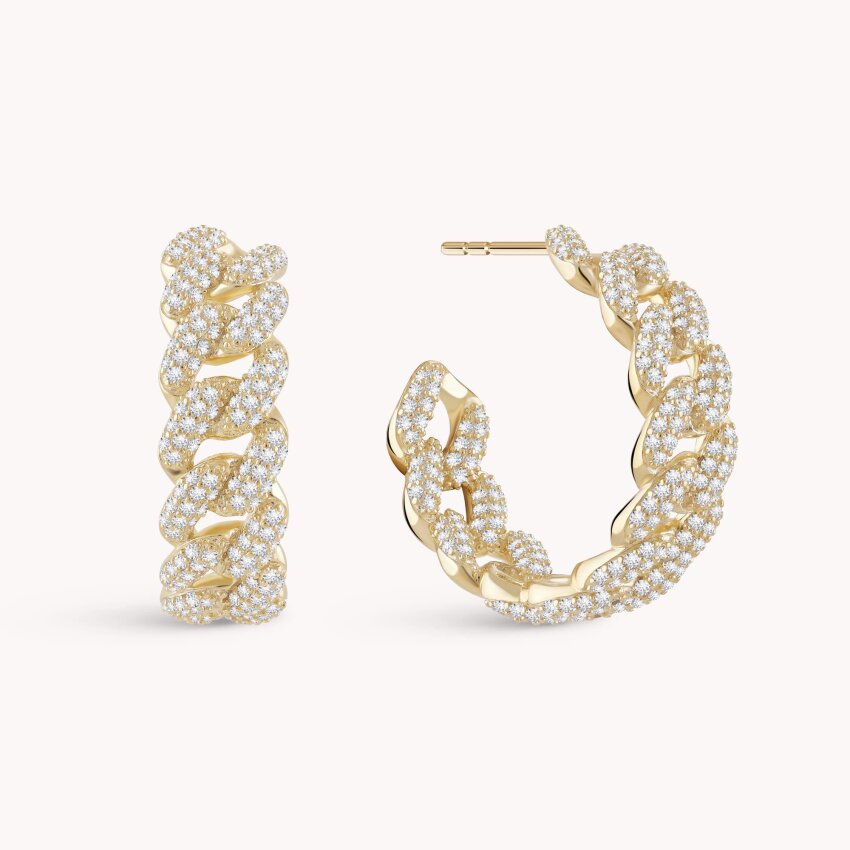 Srebrne naušnice Sjajni lanac 18kt Pozlata