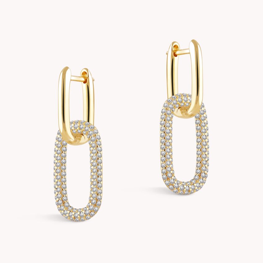 Srebrne naušnice Sjajne karike18kt Pozlata