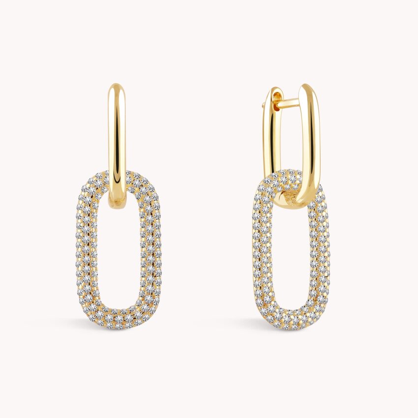 Srebrne naušnice Sjajne karike18kt Pozlata