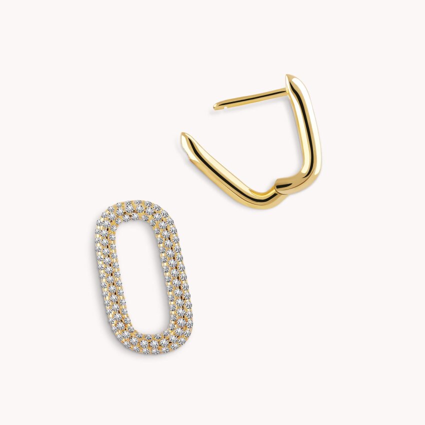 Srebrne naušnice Sjajne karike18kt Pozlata