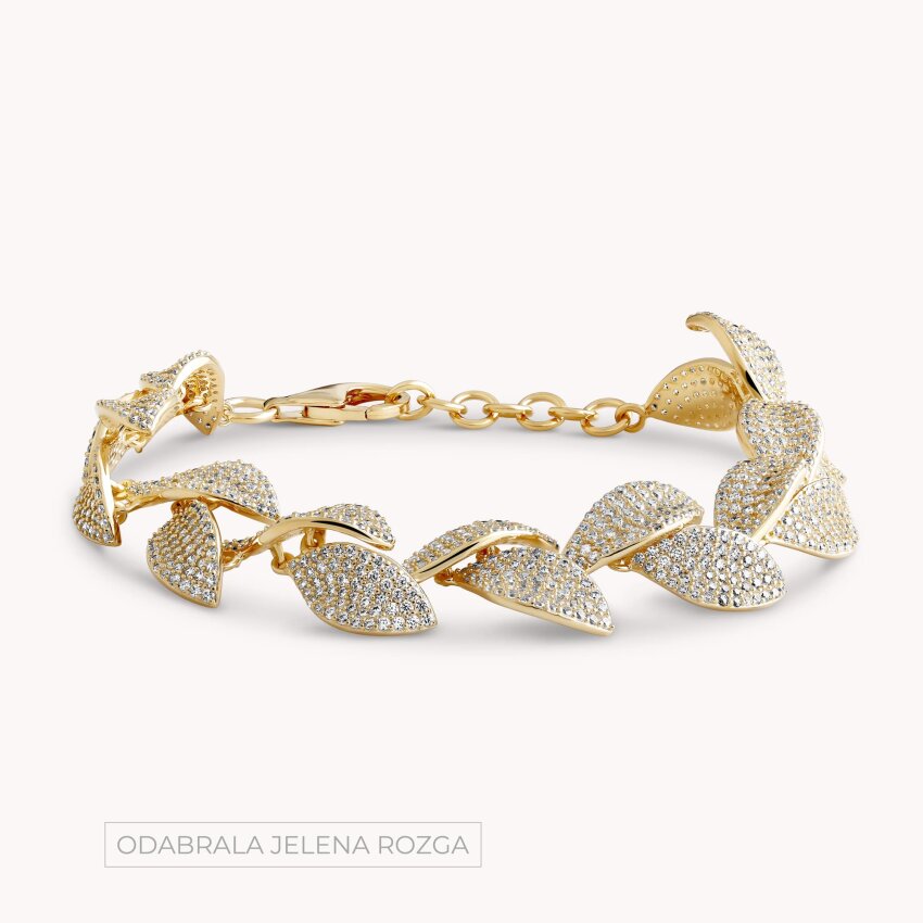 Srebrna narukvica Sjajne latice 18kt Pozlata