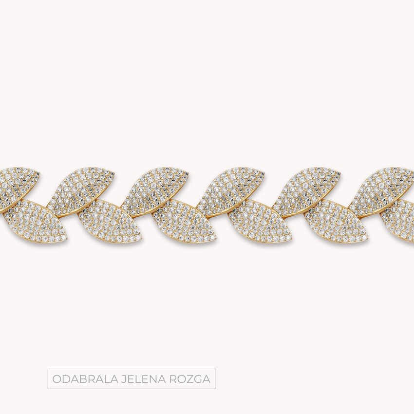 Srebrna narukvica Sjajne latice 18kt Pozlata