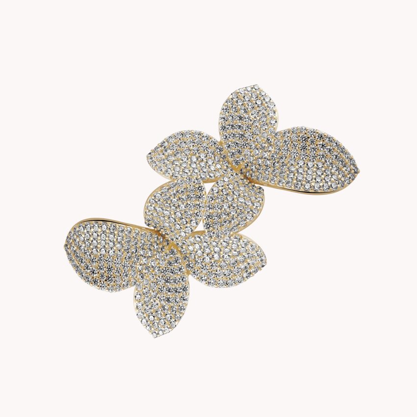 Srebrni prsten Cvjetovi sjaja 18kt Pozlata