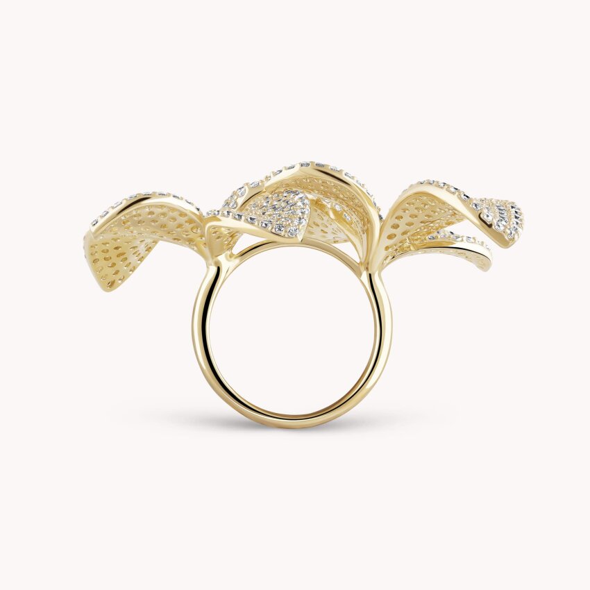 Srebrni prsten Cvjetovi sjaja 18kt Pozlata