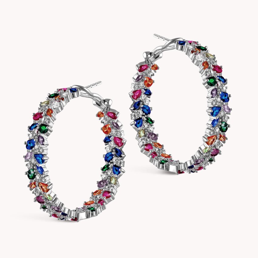 Srebrne naušnice Šareni Odsjaj M 18kt Pozlata