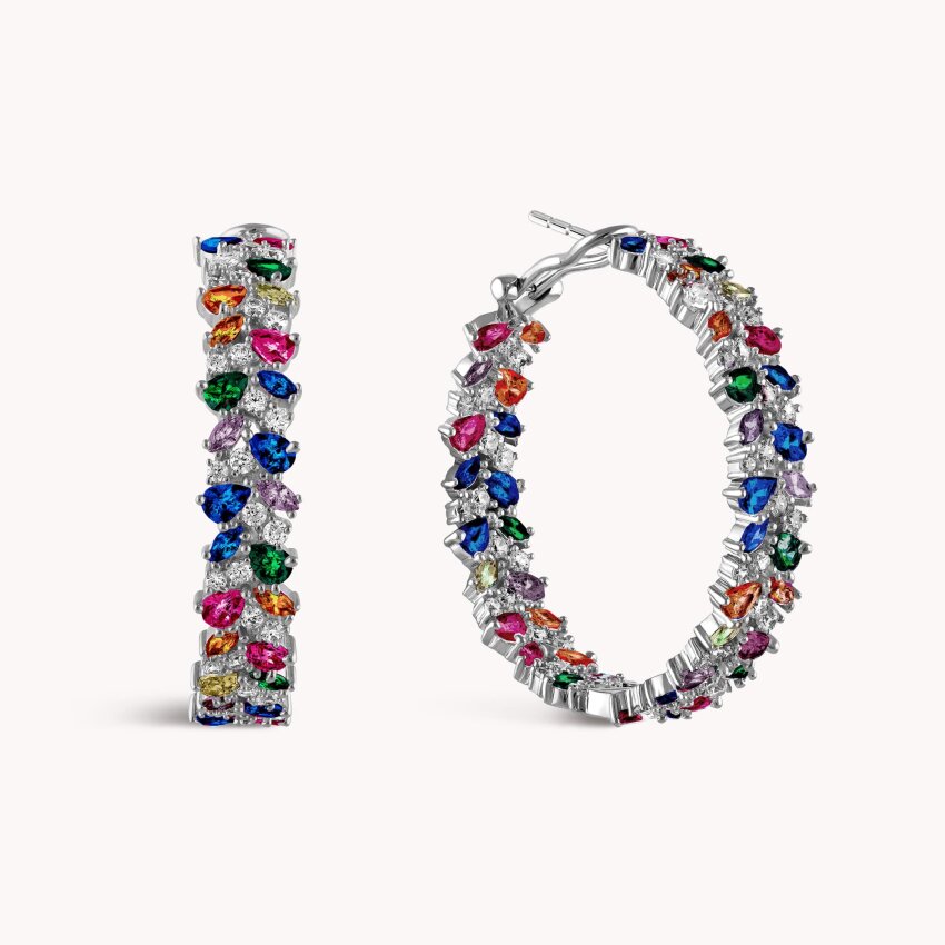 Srebrne naušnice Šareni Odsjaj M 18kt Pozlata