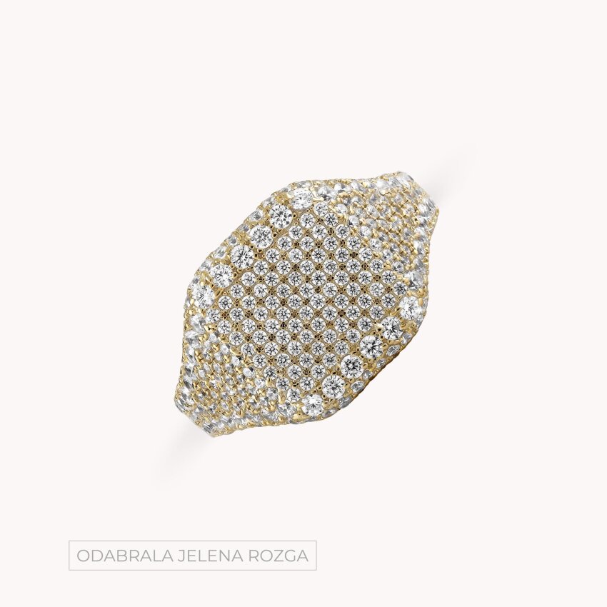 Srebrni prsten Veličanstveni sjaj 18kt Pozlata