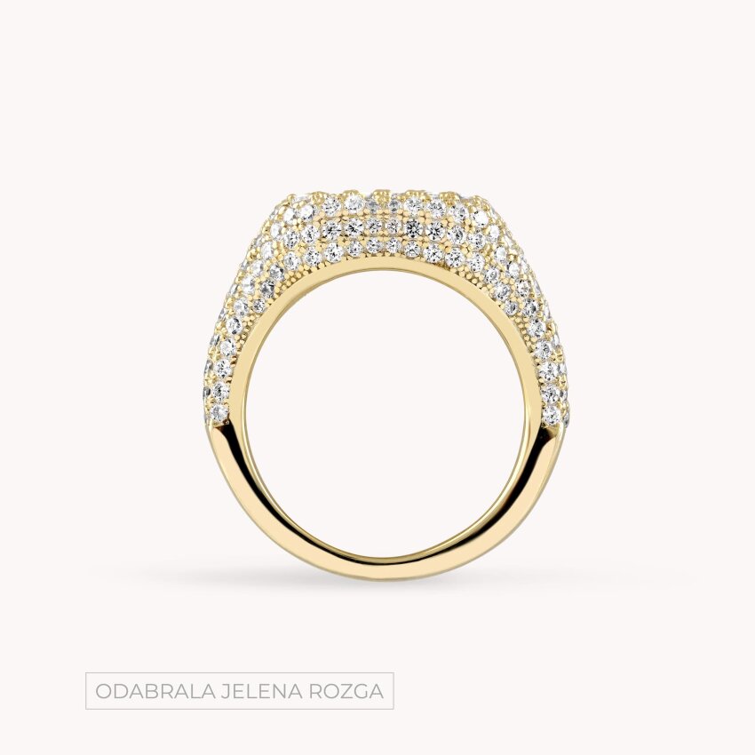 Srebrni prsten Veličanstveni sjaj 18kt Pozlata