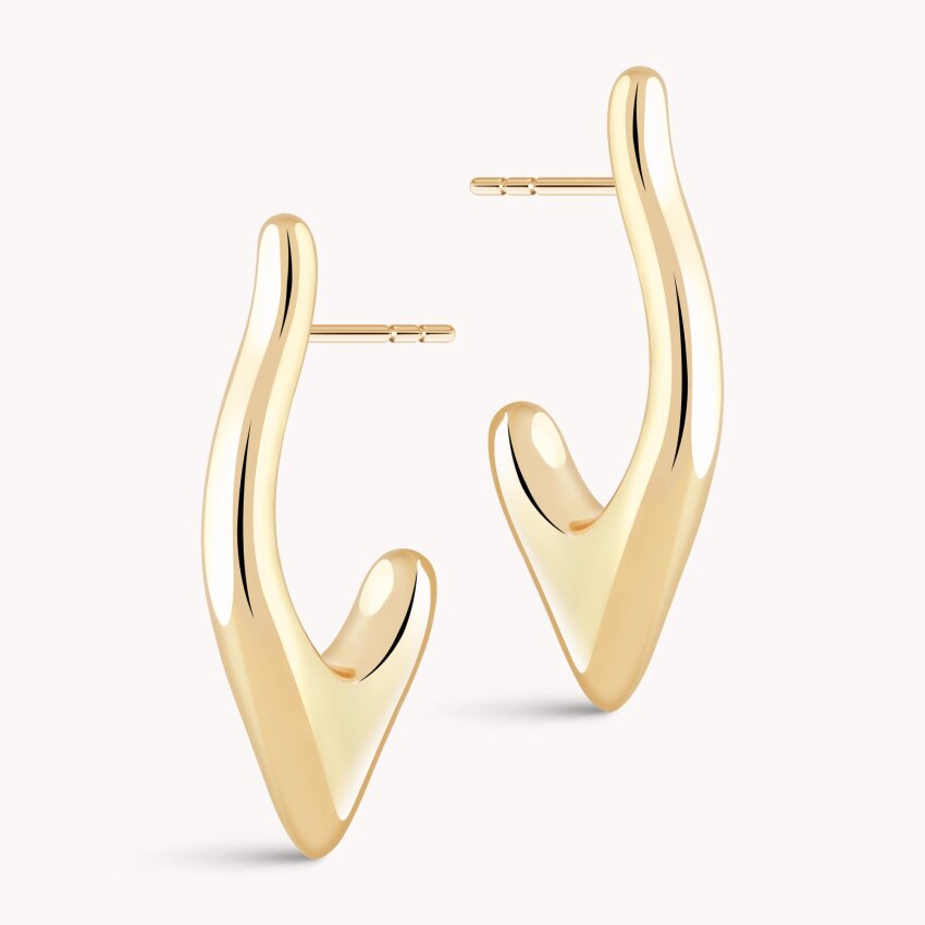 Srebrne naušnice alke Nepravilne linije Pozlata