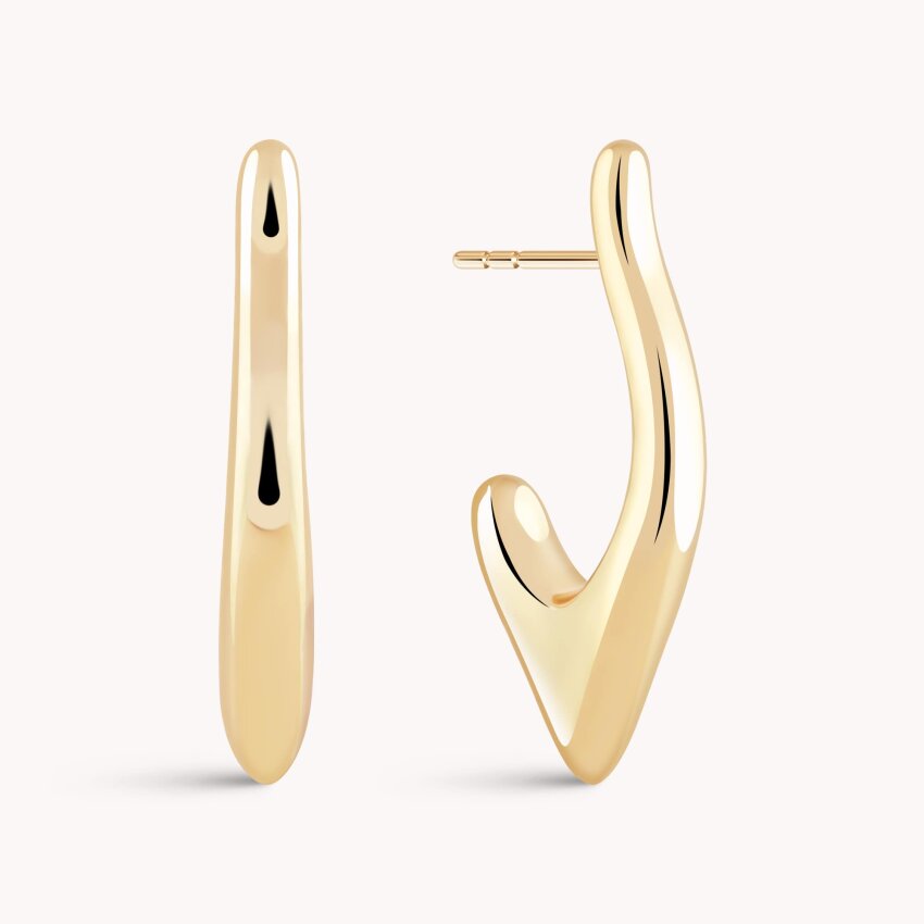 Srebrne naušnice alke Nepravilne linije Pozlata