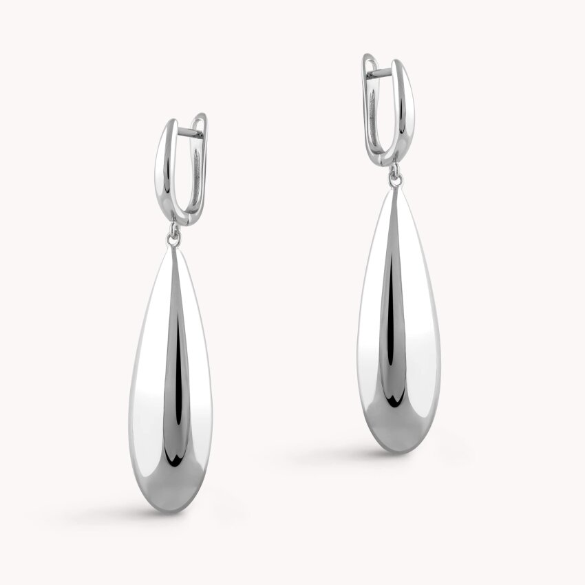 Srebrne naušnice Izdužena kap