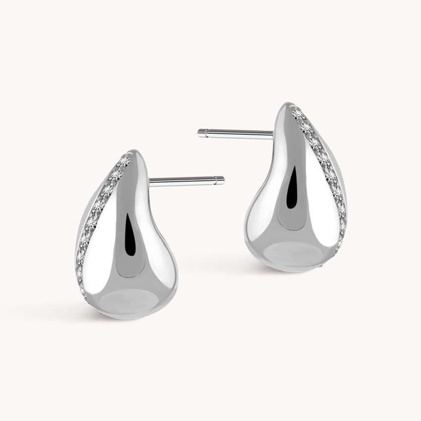 Srebrne naušnice Sjajna Kap