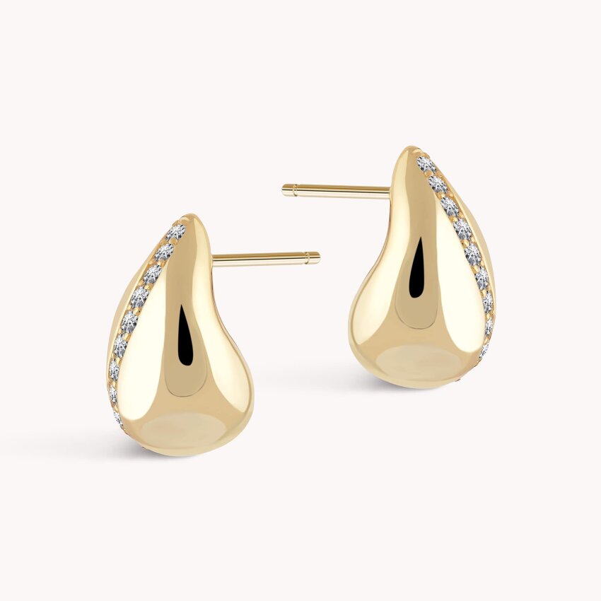 Srebrne naušnice Sjajna Kap Pozlata