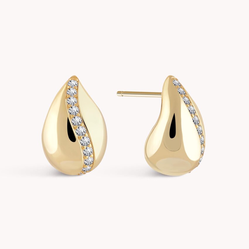 Srebrne naušnice Sjajna Kap Pozlata