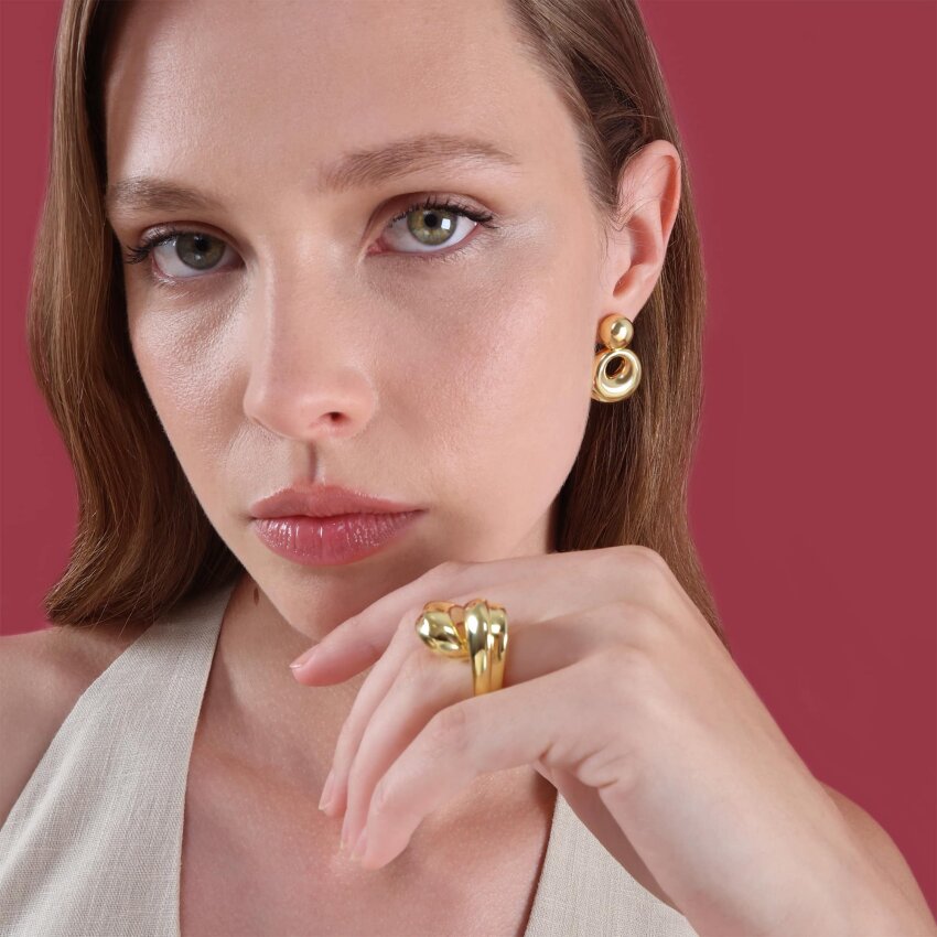 Srebrne naušnice Odvažna elegancija pozlata