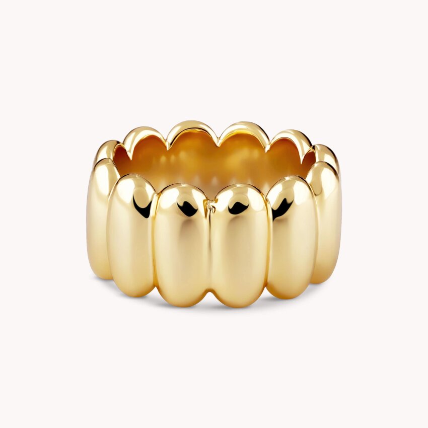 Srebrni prsten Upečatljiv niz pozlata