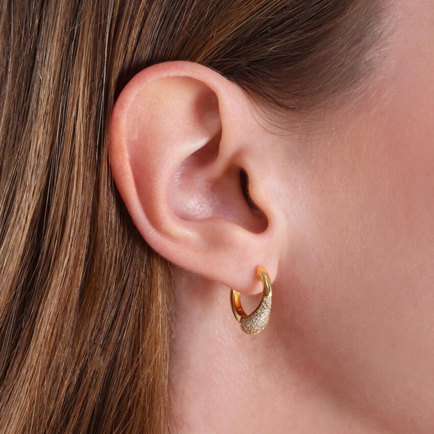 Srebrne naušnice alke Sjajna suza pozlata