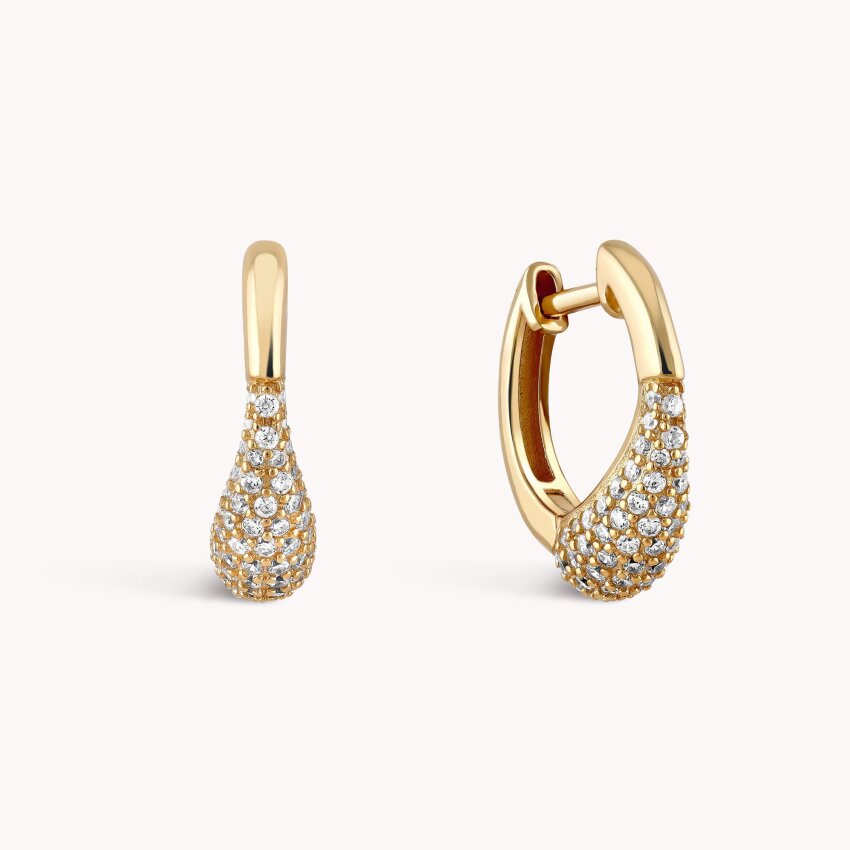 Srebrne naušnice alke Sjajna suza pozlata