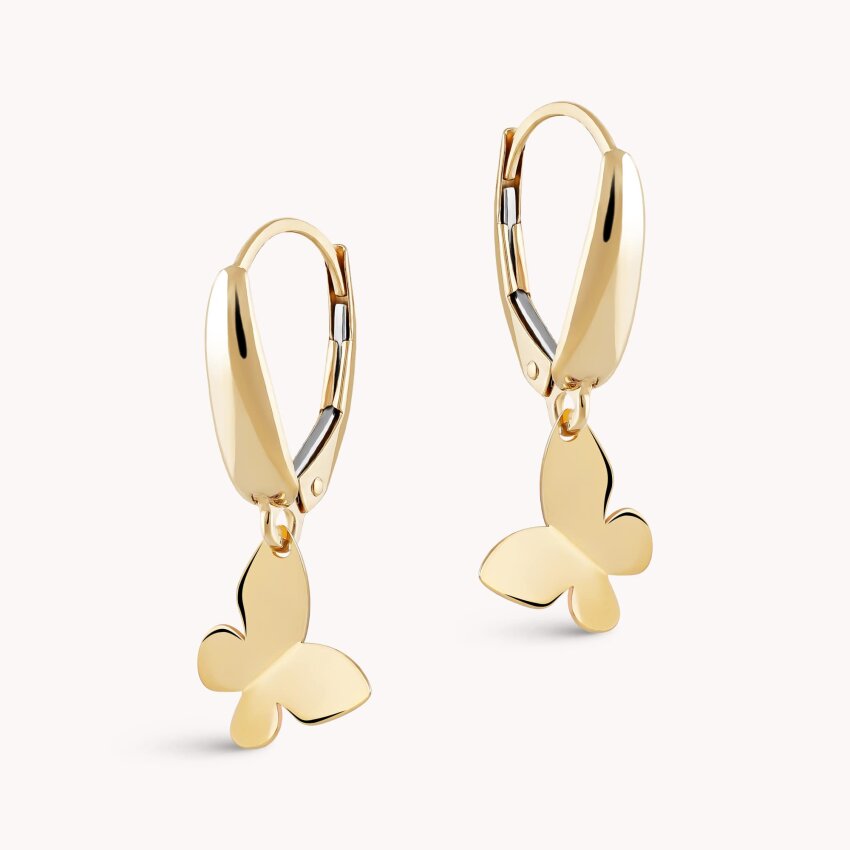 Zlatne naušnice elegantni leptiri