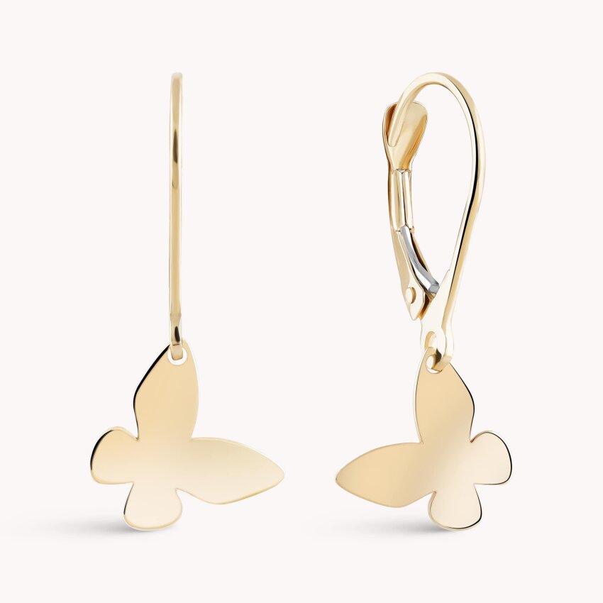 Zlatne naušnice Nježni leptir