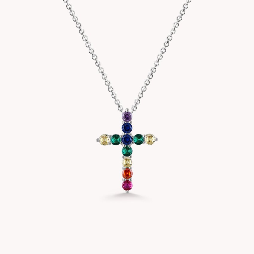 Srebrna ogrlica Šareni križ