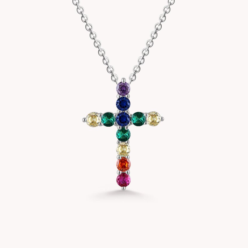 Srebrna ogrlica Šareni križ