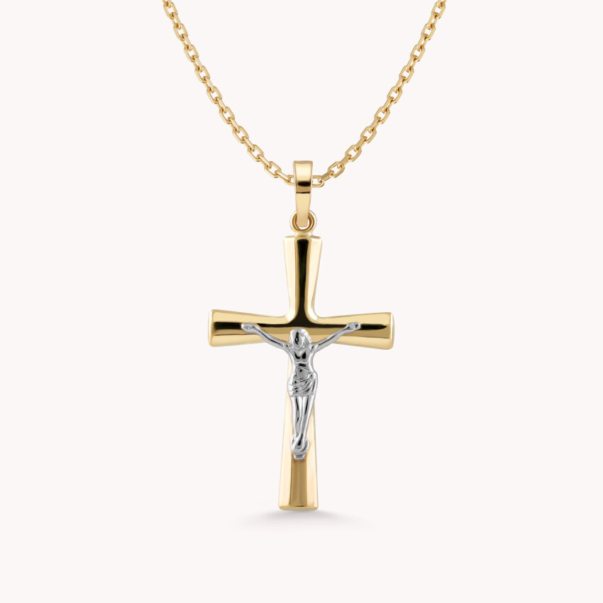 Zlatni privjesak Isus na križu