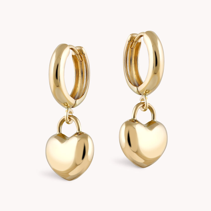 Zlatne naušnice alke Moderno srce