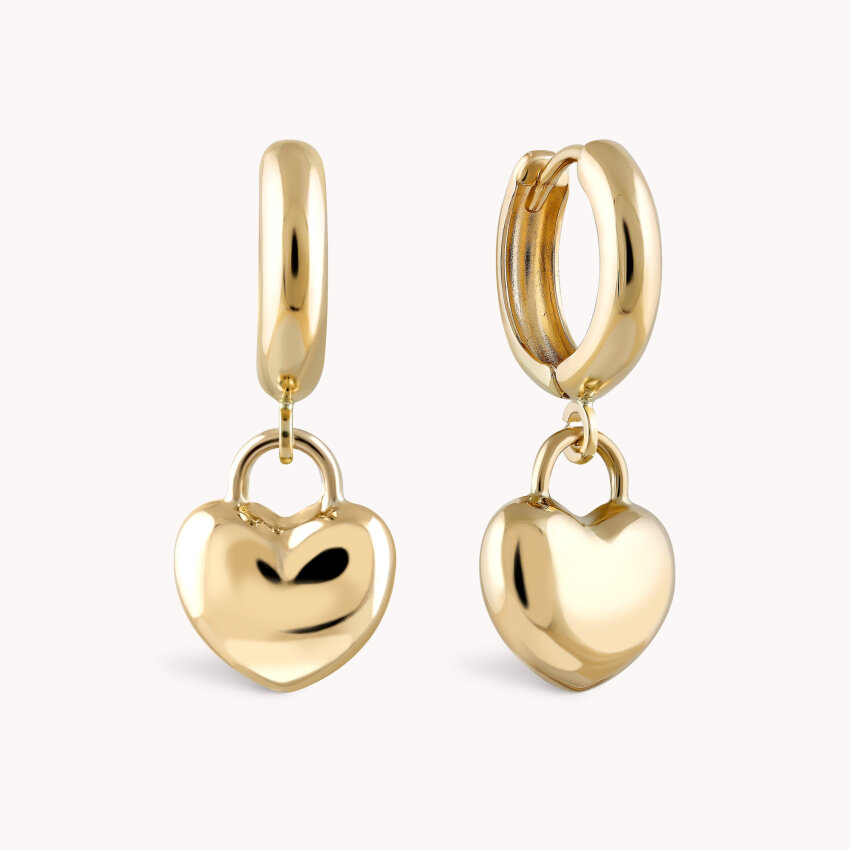 Zlatne naušnice alke Moderno srce