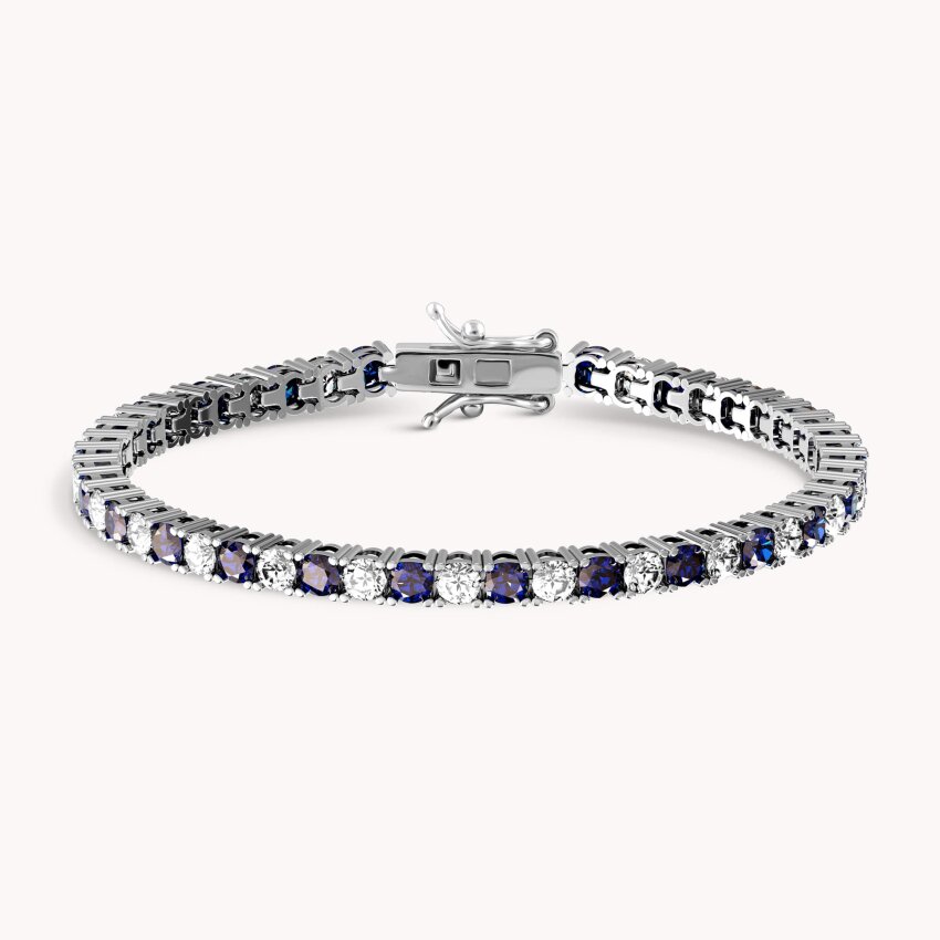 Srebrna narukvica Plava elegancija