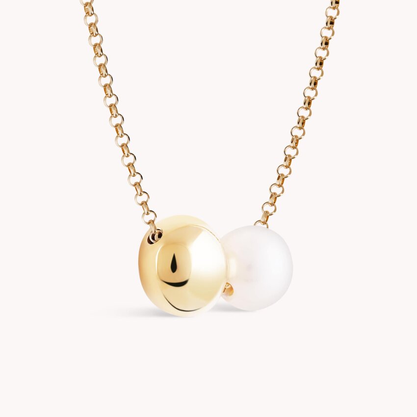 Srebrna ogrlica Biserni dodir pozlata