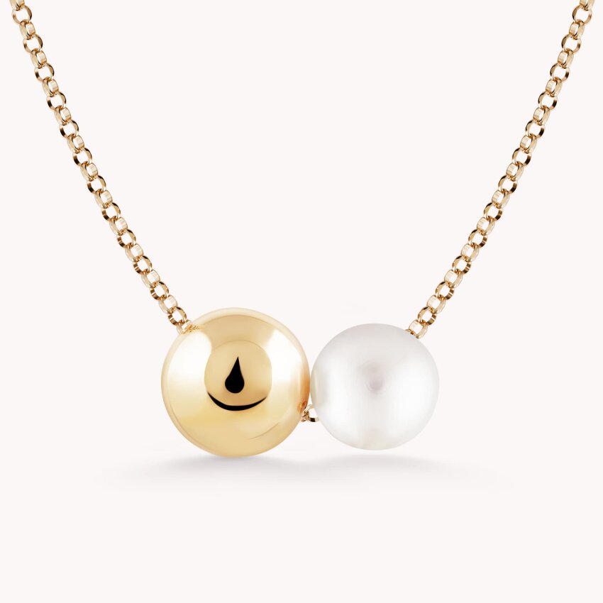 Srebrna ogrlica Biserni dodir pozlata