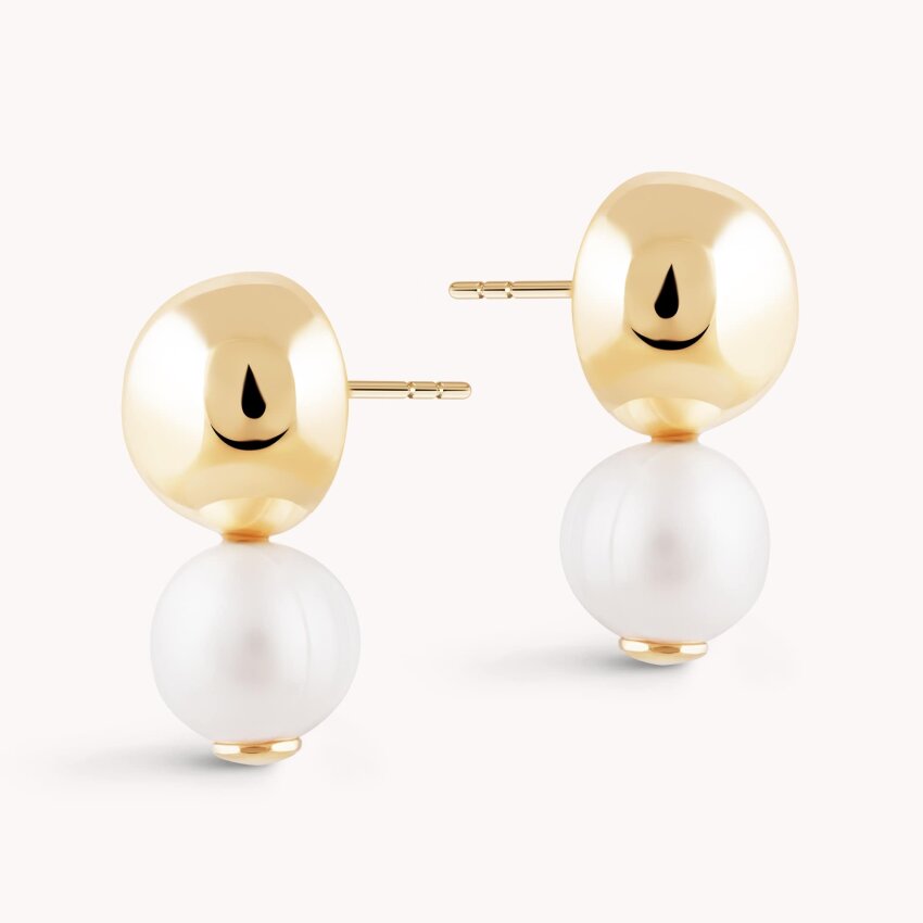 Srebrne naušnice Biserni dodir pozlata